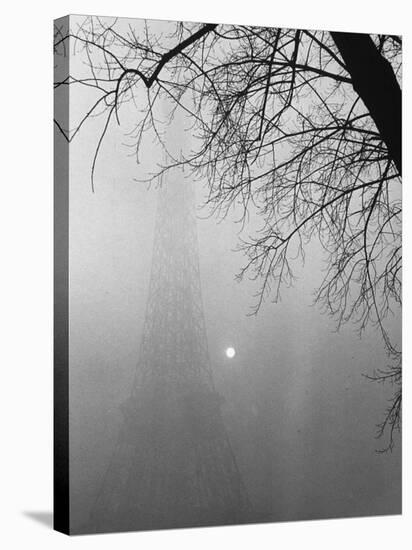 Paris Fog with Eiffel Tower Faintly Seen-Thomas D^ Mcavoy-Stretched Canvas