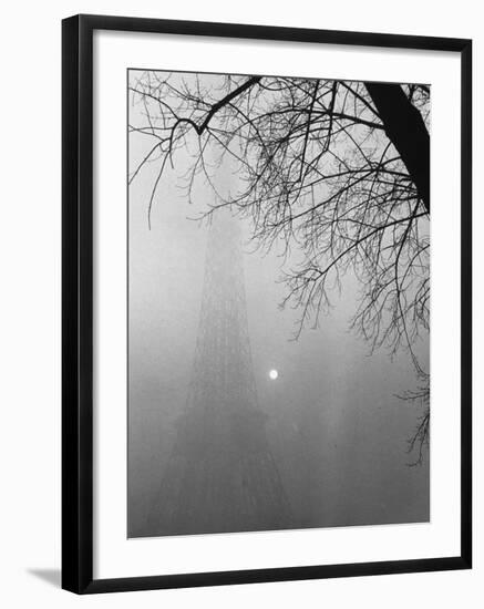 Paris Fog with Eiffel Tower Faintly Seen-Thomas D^ Mcavoy-Framed Photographic Print