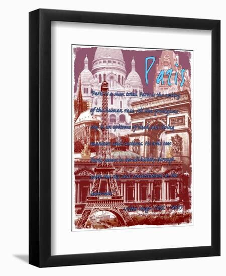 Paris France 5-Victoria Hues-Framed Premium Giclee Print