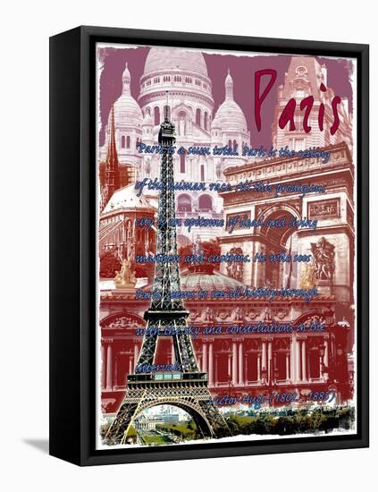 Paris France 6-Victoria Hues-Framed Stretched Canvas