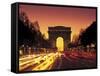 Paris, France, Arc De Triomphe at Night-Peter Adams-Framed Stretched Canvas