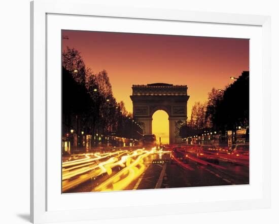 Paris, France, Arc De Triomphe at Night-Peter Adams-Framed Photographic Print