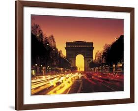 Paris, France, Arc De Triomphe at Night-Peter Adams-Framed Photographic Print