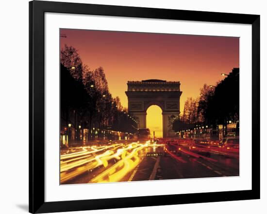 Paris, France, Arc De Triomphe at Night-Peter Adams-Framed Photographic Print