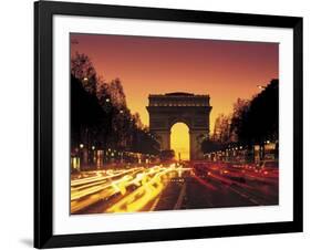 Paris, France, Arc De Triomphe at Night-Peter Adams-Framed Photographic Print