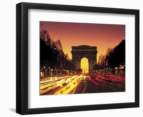 Paris, France, Arc De Triomphe at Night-Peter Adams-Framed Photographic Print