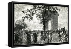 Paris, France - Arc de Triomphe-E. Lepere-Framed Stretched Canvas