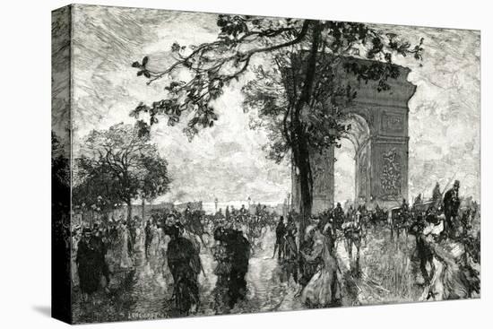 Paris, France - Arc de Triomphe-E. Lepere-Stretched Canvas