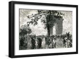 Paris, France - Arc de Triomphe-E. Lepere-Framed Art Print