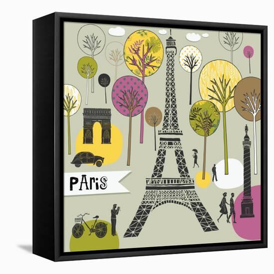 Paris France Art Print-Lavandaart-Framed Stretched Canvas