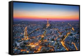 Paris, France at Sunset. Aerial View on the Eiffel Tower, Arc De Triomphe, Les Invalides Etc.-Michal Bednarek-Framed Stretched Canvas