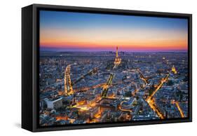 Paris, France at Sunset. Aerial View on the Eiffel Tower, Arc De Triomphe, Les Invalides Etc.-Michal Bednarek-Framed Stretched Canvas