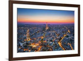 Paris, France at Sunset. Aerial View on the Eiffel Tower, Arc De Triomphe, Les Invalides Etc.-Michal Bednarek-Framed Photographic Print