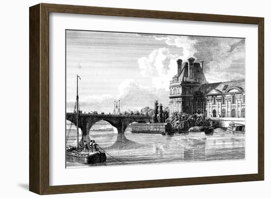 Paris, France - Bains Vigier, Pont Du Louvre-null-Framed Art Print