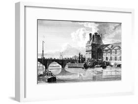 Paris, France - Bains Vigier, Pont Du Louvre-null-Framed Art Print