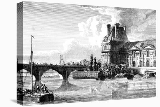 Paris, France - Bains Vigier, Pont Du Louvre-null-Stretched Canvas