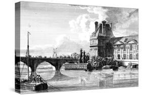 Paris, France - Bains Vigier, Pont Du Louvre-null-Stretched Canvas