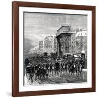 Paris, France - Boulevards - "Le Regiment Qui Passe"-null-Framed Art Print