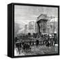 Paris, France - Boulevards - "Le Regiment Qui Passe"-null-Framed Stretched Canvas