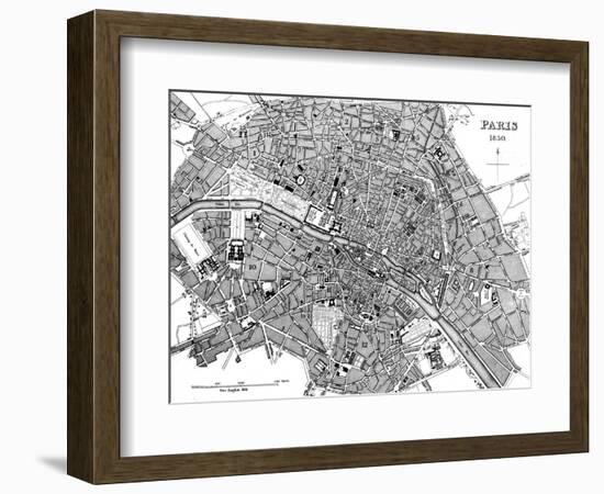 Paris, France - City Map-null-Framed Art Print