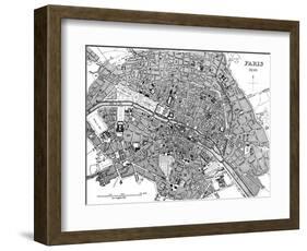 Paris, France - City Map-null-Framed Art Print