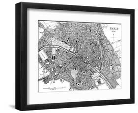 Paris, France - City Map-null-Framed Art Print