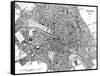 Paris, France - City Map-null-Framed Stretched Canvas