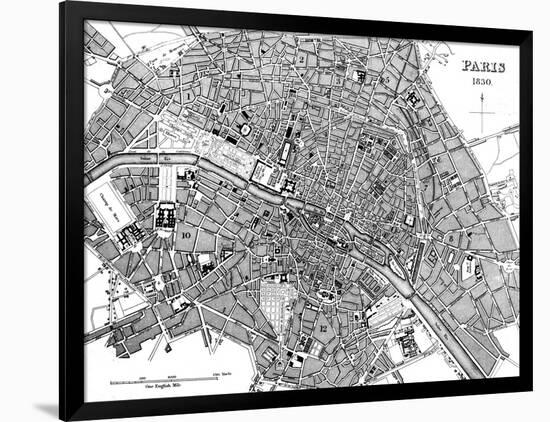 Paris, France - City Map-null-Framed Art Print