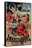 Paris, France - Concert Poster on Avenue de Champs-Elysees-Lantern Press-Framed Stretched Canvas