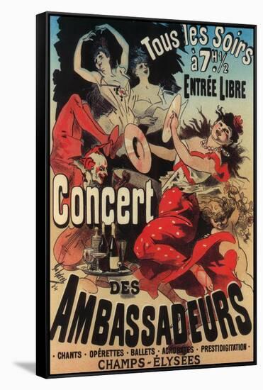 Paris, France - Concert Poster on Avenue de Champs-Elysees-Lantern Press-Framed Stretched Canvas