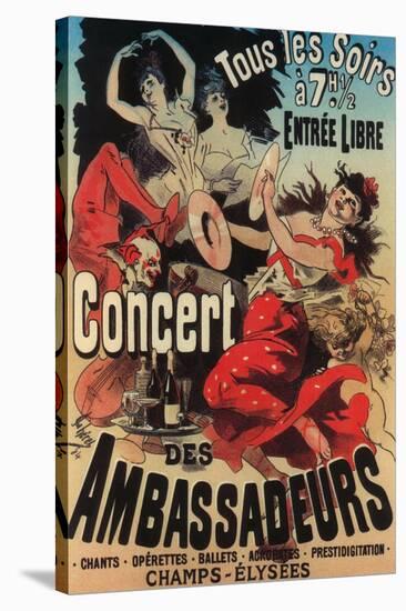 Paris, France - Concert Poster on Avenue de Champs-Elysees-Lantern Press-Stretched Canvas