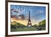 Paris, France - Eiffel Tower and Lawn-Lantern Press-Framed Art Print