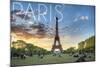 Paris, France - Eiffel Tower and Lawn-Lantern Press-Mounted Art Print