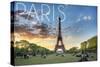 Paris, France - Eiffel Tower and Lawn-Lantern Press-Stretched Canvas