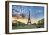 Paris, France - Eiffel Tower and Lawn-Lantern Press-Framed Art Print