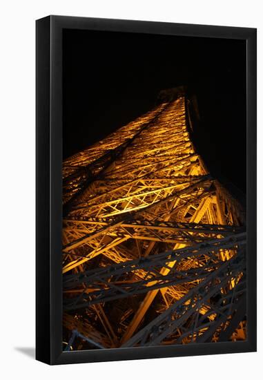 Paris France Eiffel Tower at Night 2 Photo Art Print Poster-null-Framed Poster