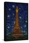 Paris, France - Eiffel Tower Mosaic-Lantern Press-Stretched Canvas