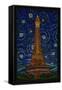 Paris, France - Eiffel Tower Mosaic-Lantern Press-Framed Stretched Canvas