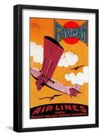Paris, France - Farman Brothers Airlines F-170 Monoplane Poster-Lantern Press-Framed Art Print