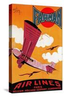 Paris, France - Farman Brothers Airlines F-170 Monoplane Poster-Lantern Press-Stretched Canvas