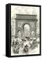 Paris, France - Grands Boulevards, Porte Saint Martin-null-Framed Stretched Canvas