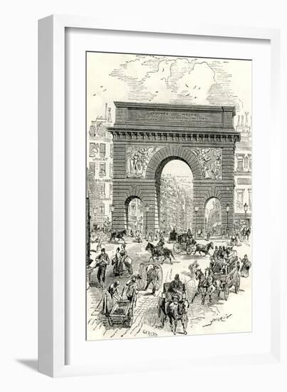 Paris, France - Grands Boulevards, Porte Saint Martin-null-Framed Art Print