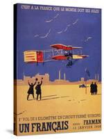 Paris, France - Henry Farman Flies at Issy-les-Moulineaux Poster-Lantern Press-Stretched Canvas