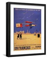 Paris, France - Henry Farman Flies at Issy-les-Moulineaux Poster-Lantern Press-Framed Art Print