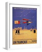 Paris, France - Henry Farman Flies at Issy-les-Moulineaux Poster-Lantern Press-Framed Art Print