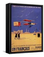 Paris, France - Henry Farman Flies at Issy-les-Moulineaux Poster-Lantern Press-Framed Stretched Canvas