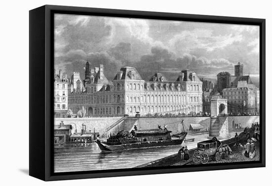 Paris, France - Hotel de Ville-B. Metzeroth-Framed Stretched Canvas