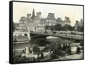Paris, France - Hotel de Ville-null-Framed Stretched Canvas
