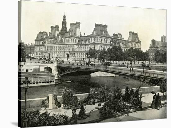 Paris, France - Hotel de Ville-null-Stretched Canvas