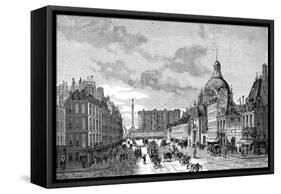 Paris, France - La Bastille from Faubourg-Saint-Antoine-A. Renarx-Framed Stretched Canvas